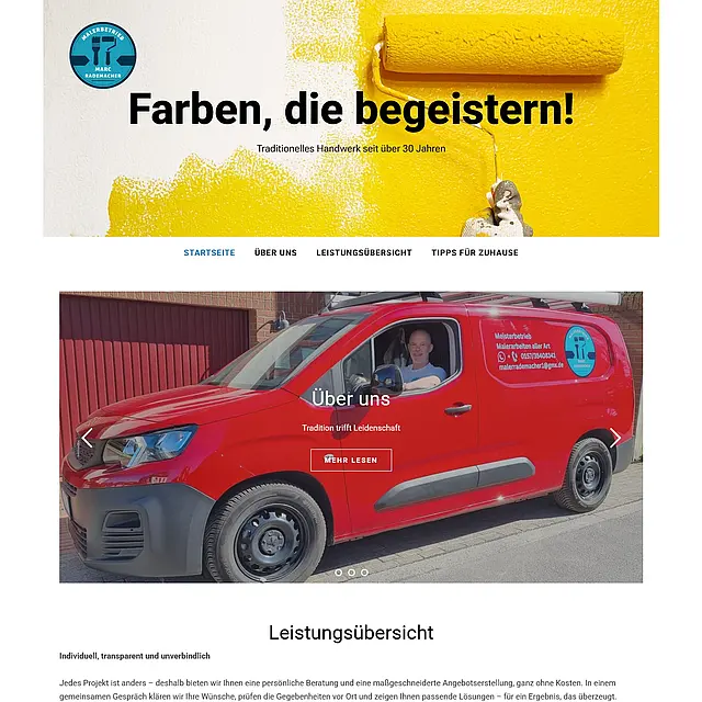 Wordpress-Website: Malerbetrieb in Essen Wordpress Website Design Wartung - Referenzen