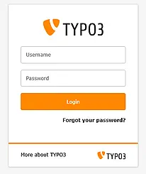 TYPO3 installation: Backend login