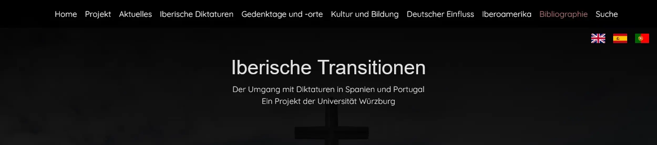 TYPO3-Website eines Forschungsprojekts der Universität Würzburg