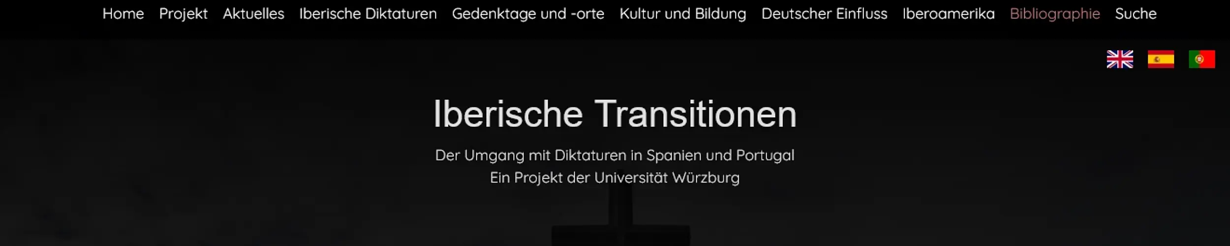 TYPO3-Website eines Forschungsprojekts der Universität Würzburg