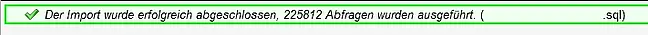 Successful database import