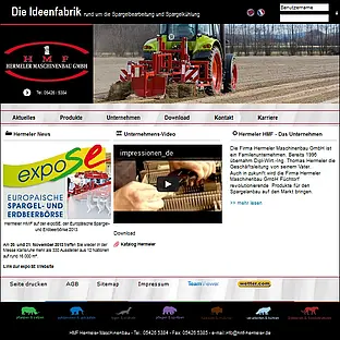 TYPO3-Webseite eines Herstellers von Landmaschinen Landmaschinen-Hersteller