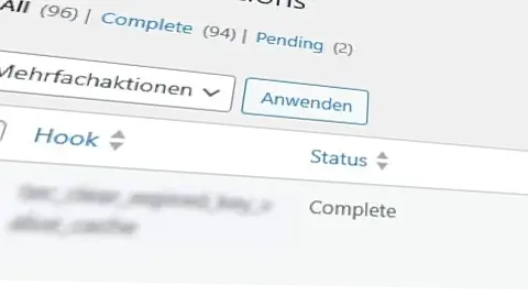 WordPress Website gehackt Planer Screen
