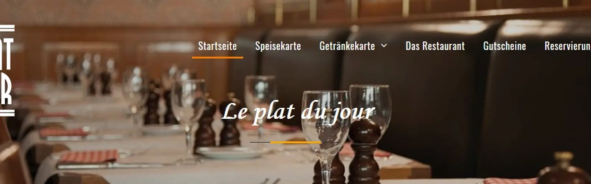 Webseite eines französischen Restaurants in Hamburg Header Background