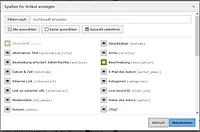 TYPO3 Backend Listenansicht Felder auswählen ab TYPO3 11