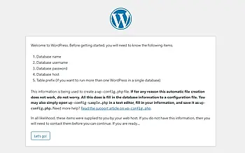 Setting up a WordPress installation - Start