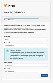 TYPO3-Installation erster Backend-Benutzer