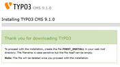 TYPO3-Installation Start