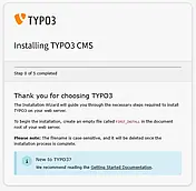 TYPO3-Installation Start