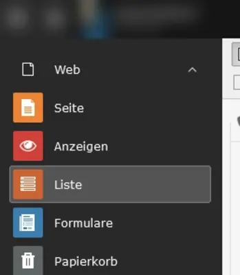 TYPO3-Modul "Liste"