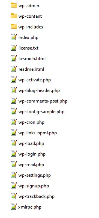 Standard Verzeichniss Struktur WordPress