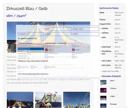 Zirkuszelte Details aus Erweiterung in Powermailformular