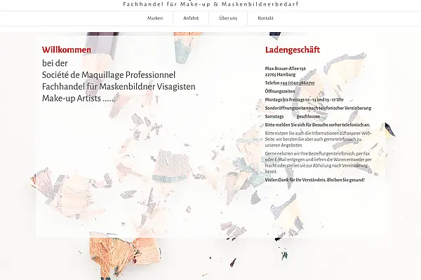 Diese Webseite erstellte ich 2017 Profi-Schminke: SMP