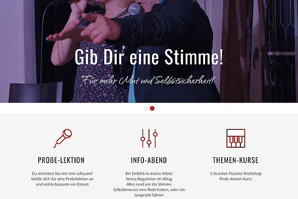 TYPO3-Seite einer Schweizer Gesangsschule Musik: Xangsart