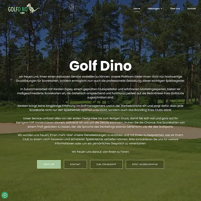 Wordpress-Website: Golf Dino Wordpress Website Design Wartung - Referenzen