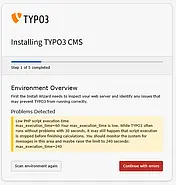 TYPO3-Installation falsche PHP-Einstellung
