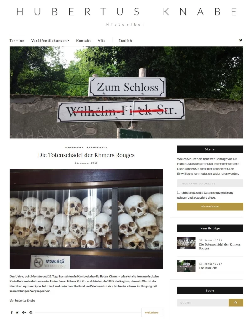 Wordpress-Seite Historiker