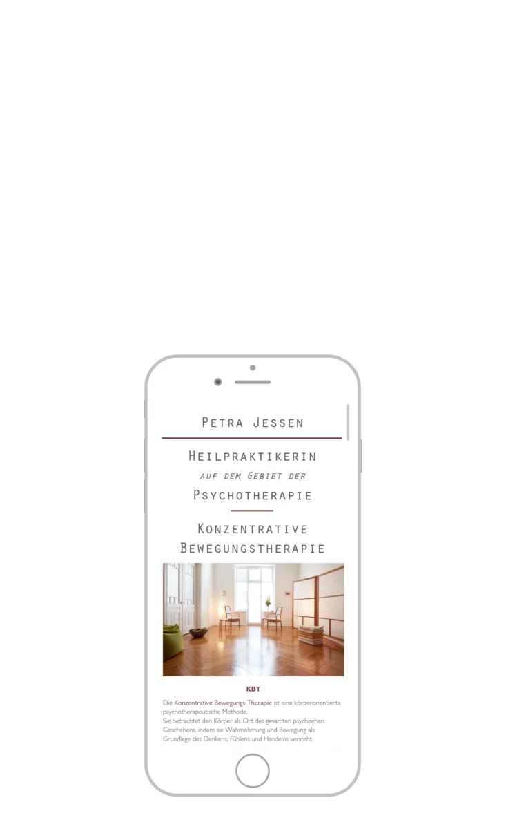 Typo3-Seite Petra Jessen mobile Version