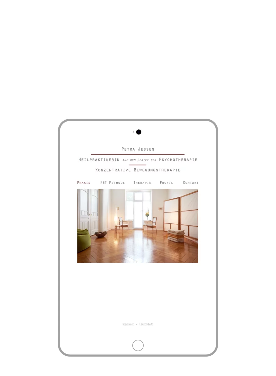 Typo3-Seite Petra Jessen Tablet-Version